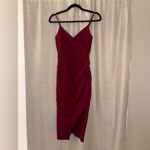 Lulu's Deep Red Midi Dress